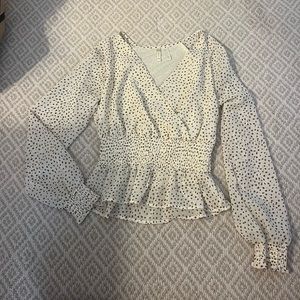 Polka dot long sleeve top